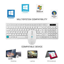 Load image into Gallery viewer, Wireless Keyboard and Mouse Combo,【Full Size Chiclet Keyboard,Long Battery Life】 RECCAZR Ultra Thin 2.4G Cordless Optical Wireless Mouse and Keyboard Set with Nano USB Receiver (White)