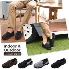 Load image into Gallery viewer, LseLom Men's Moccasin Slippers for Men Indoor Outdoor Slippers Waterproof House Shoes for Men Slippers with Arch Support Brown Size 8