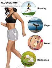 Load image into Gallery viewer, Fulbelle Comfy Shorts for Women, Teen Girls Exercise Workout Yoga Sports Running Athletic Gym Clothes Casual Summer Spring Elastic Breathable Sweat Shorts Gray and White Medium