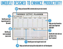 Load image into Gallery viewer, Magnetic Goal Board and Weekly Dry-Erase Calendar for Fridge - Daily Habit Tracker, Planner & Productivity Enhancer - Stain Resistant - Plus Free E-Book -WhiteBoard Organizer