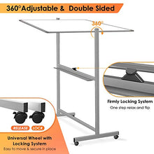 Load image into Gallery viewer, Double Sided Rolling Whiteboard, 48 x 32 inches Large Mobile Whiteboard Magnetic Movable White Board Dry Erase Stand Whiteboard on Wheels Classroom Home Office Marker Board Gray