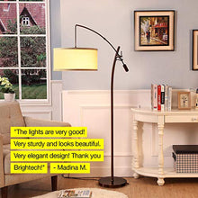 Load image into Gallery viewer, Brightech Grayson - Modern Arc Floor Lamp for Living Room - Contemporary, Tall LED Light Reaching From Behind the Couch To Hang Over It - Adjustable Arm - Industrial Style Lighting - Bronze