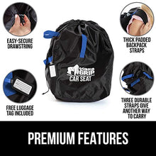 Load image into Gallery viewer, Gorilla Grip Durable Easy Carry Gate Check Airport Protector Bag, Padded Straps, Fits Convertible Car Seats, Infant Carriers, Booster Seat, Air Travel Cover for Airplane Flying, Baby, Toddler, Blue