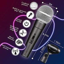 Load image into Gallery viewer, Perrycom Professional Dynamic Vocal Microphone with On and Off Switch,Cardioid Dynamic Handheld Metal XLR Mic Compatible with AMP/Speaker/Mixer for Singing,Black Mic Clip,Gold Pasted XLR Conn(TM58S)