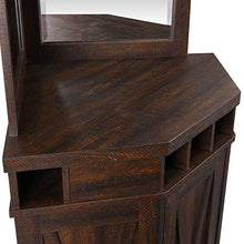 Load image into Gallery viewer, Home Source Mahogany Corner Bar Unit with Built-in Wine Rack and Lower Cabinet