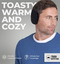 Load image into Gallery viewer, Ear Muffs for Men & Women - Winter Ear Warmers Behind the Head Style - Ear Covers for Cold Weather Black Soft Fleece Earmuffs