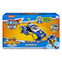 Load image into Gallery viewer, Paw Patrol, Mighty Pups Super Paws Chase’s Powered Up Cruiser Transforming Vehicle, Blue