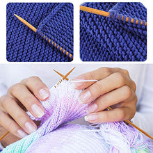 Load image into Gallery viewer, RELIAN Double Pointed Knitting Needles, 75 Pcs Bamboo Knitting Needles Set, 15 Sizes from 2.0mm-10.0mm(8 Inches Length)+ 4Pcs Knitting Needles Point Protectors