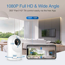Load image into Gallery viewer, Security Camera Indoor, Goowls 1080P HD WiFi Camera Baby Camera Smart Home Wireless IP Camera for Pet/Dog/Nanny Monitor Pan/Tilt Night Vision Motion Detection 2-Way Audio Compatible with Alexa 2 Pack
