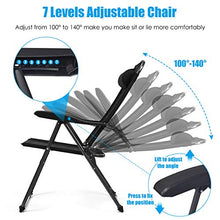 Load image into Gallery viewer, Giantex Set of 2 Patio Dining Chairs, Folding Lounge Chairs with 7 Level Adjustable Backrest, 300 Lbs Capacity, Outdoor Portable Chairs with Metal Frame