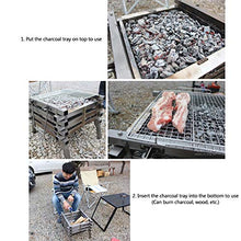 Load image into Gallery viewer, LUOYE Folding Campfire Grill, Portable Foldable Lightweight Stainless Steel Backpacking Stove Backyard Wood Burning Camping Fireplace for Bonfires Or Cooking