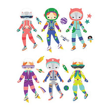 Load image into Gallery viewer, Mudpuppy Space Cat Magnetic Tin – Includes 3 Sheet of Mix & Match Dress Up Magnets and 2 Background Scenes – Toy Magnets for Kids with Hinged Storage Tin – Great Travel Activity for Kids and Toddlers