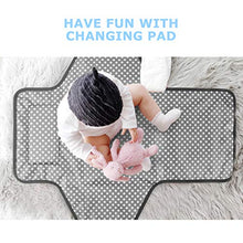 Load image into Gallery viewer, Portable Changing Pad for Baby|Travel baby changing pads for Moms, Dads|Waterproof Portable Changing Mat with Built-in Pillow|Excellent Baby Shower/Registry Gifts