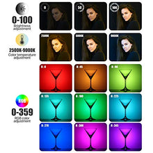 Load image into Gallery viewer, ULANZI VL49 RGB Video Lights, LED Camera Light 360° Full Color Portable Photography Lighting w 3 Cold Shoe, 2000mAh Rechargeable CRI 95+ 2500-9000K Dimmable Panel Lamp Support Magnetic Attraction