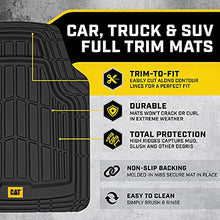 Load image into Gallery viewer, CAT ToughRide Heavy-Duty 4 Piece Rubber Floor Mats for Car Truck Van SUV, Black – Odorless Trim to Fit Car Floor Mats, All Weather Deep Dish Automotive Floor Mats, Total Dirt Protection