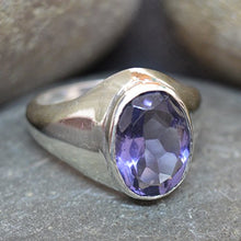 Load image into Gallery viewer, 55Carat Natural Amethyst Silver Ring for Men 4 Carat Birthstone Astrological Size 5,6,7,8,9,10,11,12,13