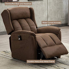 Load image into Gallery viewer, Power Lift Recliner Chair for Elderly, Bonzy Home Reclining Chair Living Room Chair with Overstuffed Suede Fabric Upholstery, Electric Recliner Lift Chair for Home Theater Seating