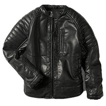 Load image into Gallery viewer, LJYH Boys Bomber Faux Leather Jackets Children Collar Motorcycle Coats Black 5/6yrs