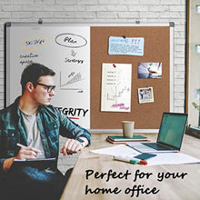 Load image into Gallery viewer, Magnetic Whiteboard and Cork Board Combination Board, Dry Erase Board Bulletin Combo Board for Home Office, Wall Mounted Message Memo Board with Markers, Eraser, Magnets, Push Pin, 36 x 24 Inches