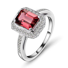 Load image into Gallery viewer, Beyond jewelry Natural Emerald Cut 6x8mm Pink Tourmaline Solid 14K White Gold Natural Diamonds Ring for Women