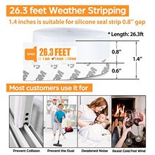 Load image into Gallery viewer, 26.3 Feet Door Weather Stripping, Silicone Seal Strip Window Seal Silicone Sealing Tape for Door Draft Stopper Adhesive Tape for Doors Windows and Shower Glass Gaps - Transparent, Width 1.4''