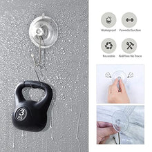 Load image into Gallery viewer, Wreath Hanger, RELBRO Clear Large Suction Cup Wreath Hooks Window Glass Door Heavy Duty Wreath Holder Reusable Suction Cups with Metal Long Hooks for Wreath Decor - 4 Packs
