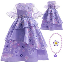 Load image into Gallery viewer, ToBunm Isabela Costume for Girls Encant Dress Outfit Cosplay Princess Tutu Dress Up for Halloween (Size 140 (7-8Years))