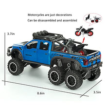 Load image into Gallery viewer, F-150 Pickup Truck Toy Refitted 6x6 Off-Road Model Truck 1/24 Scale Die-Cast Metal Toy Car (Blue)