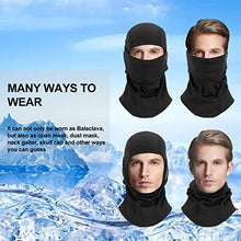 Load image into Gallery viewer, ROCKBROS Cold Weather Balaclava Ski Mask for Men Windproof Thermal Winter Scarf Mask Women Neck Warmer Hood for Cycling Motorcycle Running Skiing Snowboarding Black