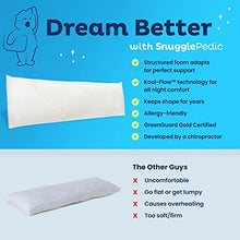 Load image into Gallery viewer, Snuggle-Pedic Full Body Pillow for Adults - Made in USA, 20 x 54 Long Pillow w/ Shredded Memory Foam & Kool-Flow Pillow Cover, GreenGuard Gold Certified