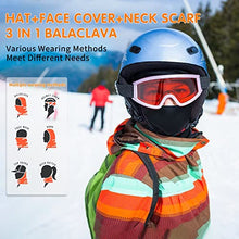 Load image into Gallery viewer, Kids Balaclava Ski Mask 2 Pack, Winter Hat Face Cover Neck Warmer for 3-8 Toddler Children Boys Girls, Windproof Full Face Masks Under Helmet for Cold Weather Skiing, Football, Cycling(Black&Purple)
