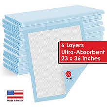 Load image into Gallery viewer, Wave Medical Products 150 Ultra Absorbent Pet Training and Puppy Pads, 23" x 36", Heavy Duty, Quilted, 65 Grams with Odor Blocking