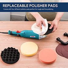 Load image into Gallery viewer, ENEACRO Polisher, Rotary Car Buffer Polisher Waxer, 1200W 7-inch/6-inch Variable Speed 1500-3500RPM, Detachable Handle Perfect for Boat,Car Polishing and Waxing