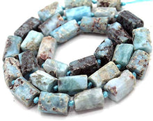 Load image into Gallery viewer, Natural Larimar 12X8mm 29 Beads Tuba Shape Beautiful Natural Color. Gemstone Loose Beads for Necklaces Bracelets Pendant Earrings 15.5”Full Strands for Jewelry Making