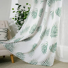 Load image into Gallery viewer, NICETOWN Plant Living Room Curtains 84" Long for Windows, Grommet Top Tropical Window Treatments Curtains Room Darkening for Hall/Villa/Sliding Glass Door, 2 Pieces = 104" Wide, Green Palm