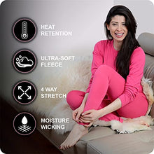 Load image into Gallery viewer, Thermajane Long Johns Thermal Underwear for Women Fleece Lined Base Layer Pajama Set Cold Weather (Medium, Navy)