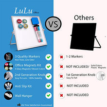 Load image into Gallery viewer, Small Dry Erase White Board - Desktop Whiteboard 10"X10" with Stand, 3 Markers, 4 Magnets & Eraser - Tabletop Double-Sided Portable Mini White Board Easel for Office Desk, Kids Home School Students