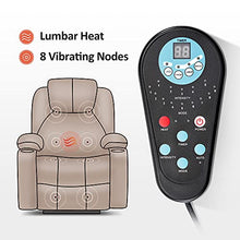 Load image into Gallery viewer, Mcombo Large Power Lift Recliner Chair with Massage and Heat for Elderly Big and Tall People, 3 Positions, 2 Side Pockets and Cup Holders, USB Ports, Faux Leather 7517 (Large, Cream White)