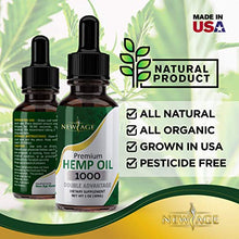 Load image into Gallery viewer, Hemp Oil Extract - 2 Pack - New Age 1000 - Grown & Made in USA - Natural Hemp Drops - Helps with Sleep, Skin & Hair (Mint 1000mg)