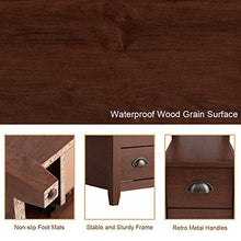 Load image into Gallery viewer, Giantex End Table W/ 2 Drawers and Shelf Space-Saving Rectangular Bedside Table with Metal Handle, Retro Side Table for Living Room Bedroom Home Furniture Side Table (2, Brown)