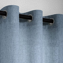 Load image into Gallery viewer, Dusty Blue Sheer Curtains 96 Inches Long for Sliding Glass Door 2 Panels Set Linen Curtains Semi Sheers for Bedroom Living Room Patio Boho Stone Blue