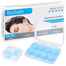 Load image into Gallery viewer, Reusable Silicone Ear Plugs, Waterproof Noise Cancelling Ear Plugs for Sleeping, Shooting, Airplanes, Concerts, Mowing, 22dB Highest NRR