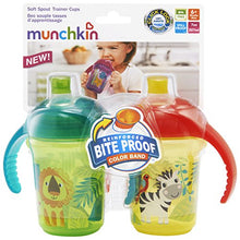 Load image into Gallery viewer, Munchkin Click Lock Bite Proof Soft Spout Trainer Cup, Green/Yellow, 7 Ounce, 2 Count
