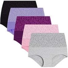 Load image into Gallery viewer, YaShaer 5 Pack Womens High Waist Cotton Briefs Underwear Tummy Control C-Section Recovery Soft Stretch Panties Underpants
