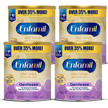 Load image into Gallery viewer, Enfamil Gentlease Baby Formula, Reduces Fussiness, Crying, Gas and Spit-up in 24 hours, DHA & Choline to support Brain development, Value Powder Can, 27.7 Oz (Pack of 4)