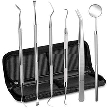 Load image into Gallery viewer, Dental Tools Stainless Steel Dental Pick Dental Floss Dental Hygiene Tool Set Tooth Scraper Plaque Tartar Remover Dental Tweezers Gum Floss for Personal Oral Care & Pet Use (6 Pack)