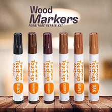 Load image into Gallery viewer, Katzco Furniture Repair Kit Wood Markers - Set of 13 - Markers and Wax Sticks with Sharpener - for Stains, Scratches, Floors, Tables, Desks, Carpenters, Bedposts, Touch-Ups, Cover-Ups, Molding Repair