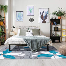 Load image into Gallery viewer, Luxe Weavers 9242 Victoria Modern Turquoise Floral Area Rug 8x10