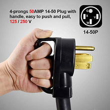 Load image into Gallery viewer, HZXVOGEN Generator Extension Cord 30FT 50A STW 6/3 + 8/1 Heavy Duty RV Power Adapter Cable Connection N14-50P & SS2-50R CS6364 Twist Lock Connectors