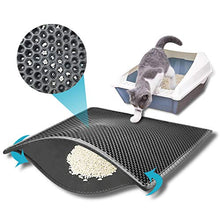 Load image into Gallery viewer, kaxionage Cat Litter Mat, Kitty Litter Mat, Honeycomb Double Layer Trapping Litter Mat Design,Waterproof Urine Proof Cat Mat,Easy Clean Scatter Control (Grey)
